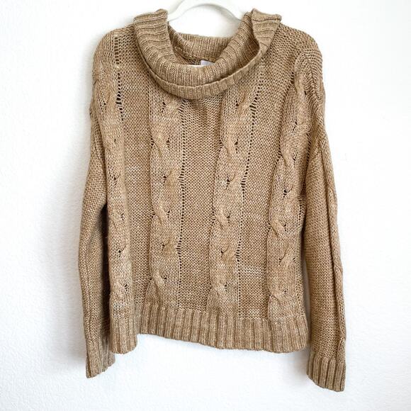 J.O.A Neutral Tan Mockneck Sweater - Picture 6 of 15